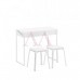MESA CARRARO DOBRAVEL 1590 C/2 BANQUETAS BRANCO C/TUBO BRANCO