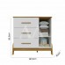 COMODA 3G 1P. ABRIR PEROBA GUTI RETRO BRANCO BRILHO/AMENDOA
